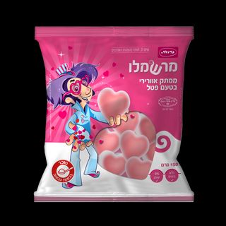 מרשמלו כרמית לבבות ורוד בטעם פטל 150 גר