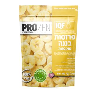 פרוסות בננה 100%, קפוא, 300 גרם