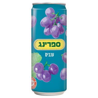 ספרינג משקה קל ענבים 330 מ"ל פחית