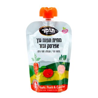 מחית תפוח עץ, אפרסק וגזר 100% פרי
