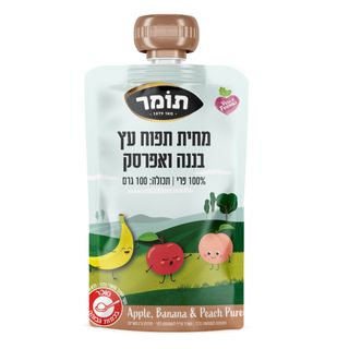 מחית תפוח עץ, בננה ואפרסק 100% פרי