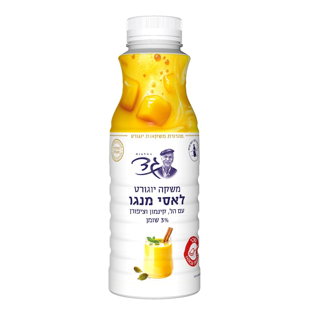 משקה יוגורט 3% שומן לאסי מנגו עם תבלינים 480 מ"ל