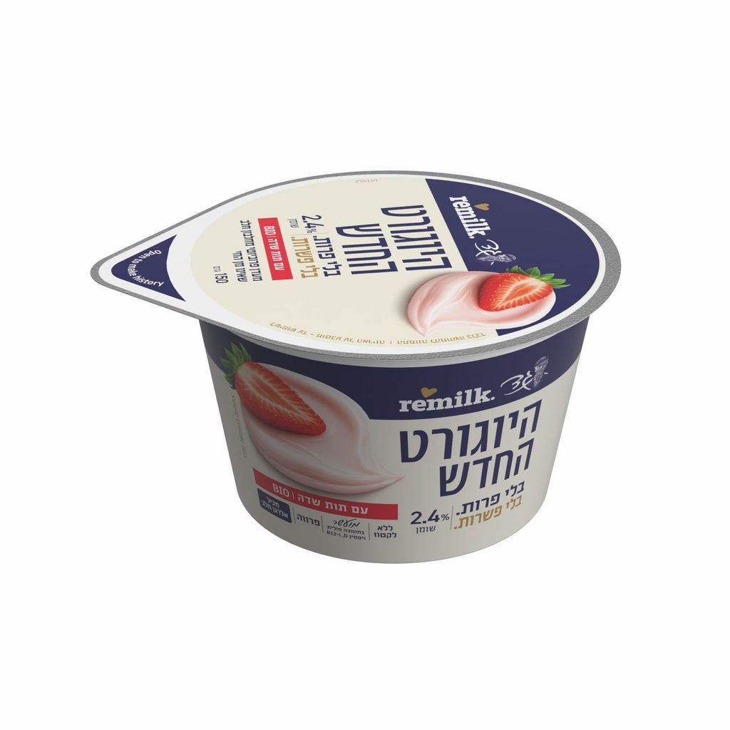 היוגורט החדש 2.4%  עם תות 150 גרם.