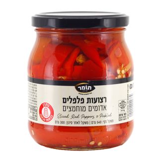 רצועות פלפלים אדומים תומר 540 גרם