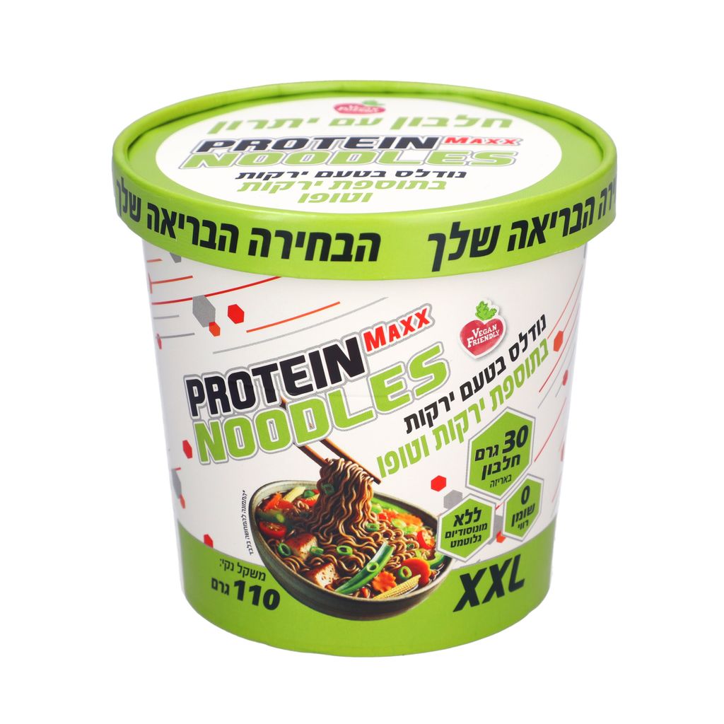 נודלס חלבון בטעם ירקות בתוספת ירקות וטופו 120 גרם