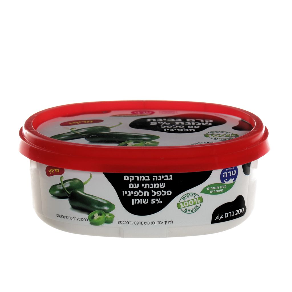 קרם גבינת שמנת עם פלפל חלפיניו 5%