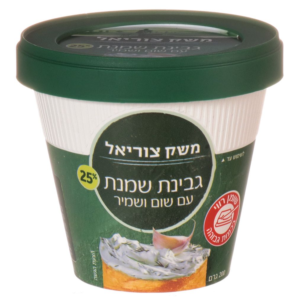 גבינת שמנת שום שמיר 25%