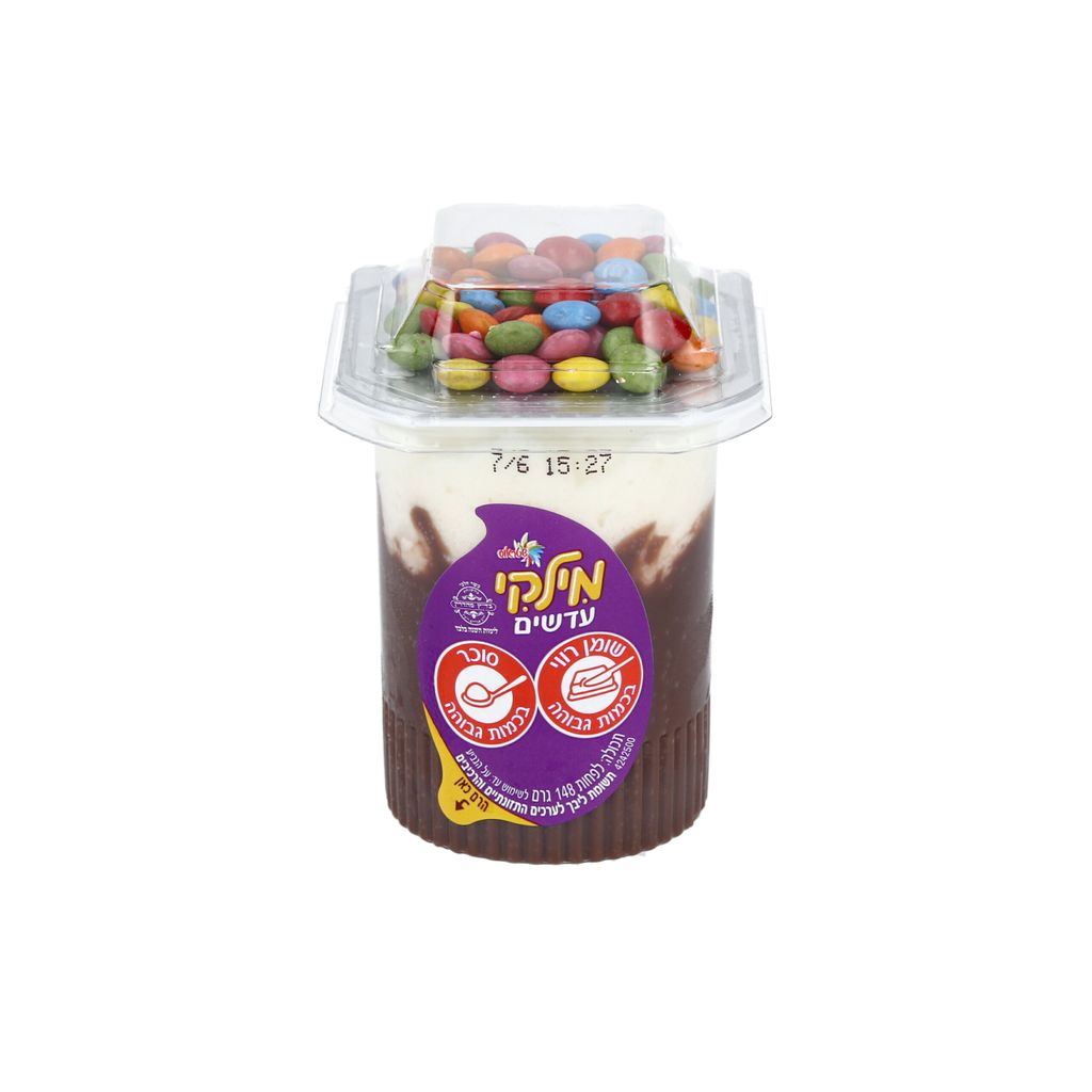 מעדן חלב בטעם שוקולד עם תוסף עדשים