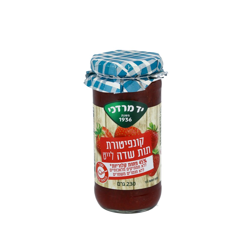 קונפיטורת תות לייט יד מרדכי מופחת קלוריות 230 גרם