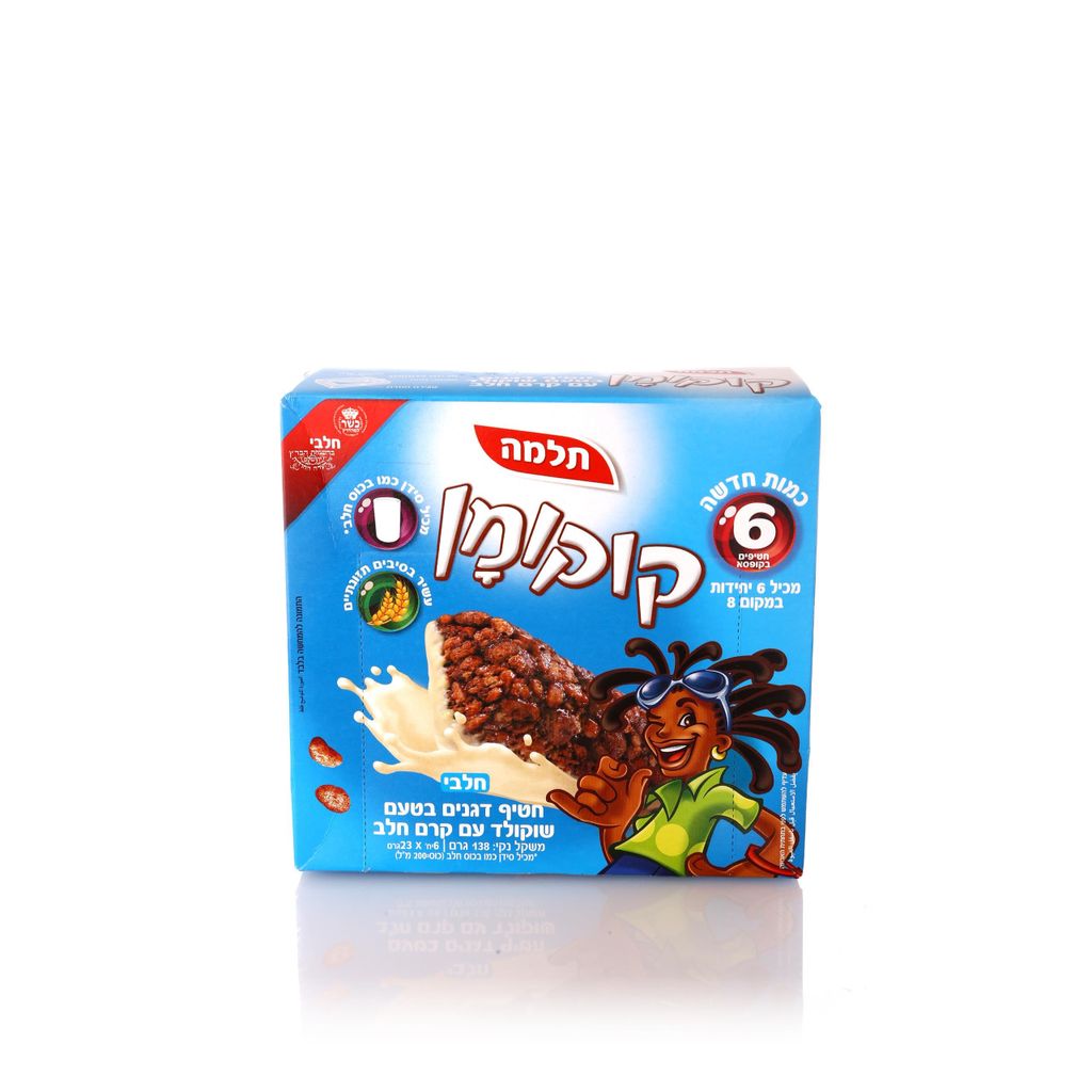 קוקומן חטיף דגנים בטעם שוקולד עם קרם חלב