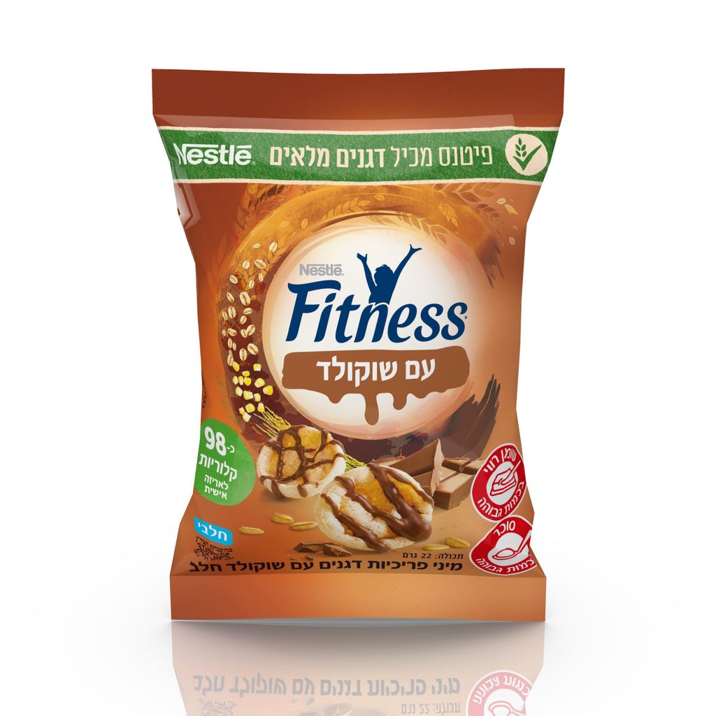 פיטנס מיני פריכיות שוקולד חלב 40*22גרם