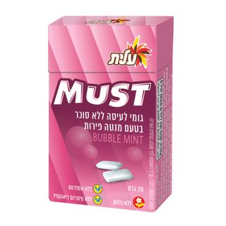 מסטיק מאסט ללא סוכר בטעם באבל מינט, 28 גרם