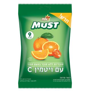 מאסט סוכריות בטעם תפוז ללא סוכר עם ויטמין C