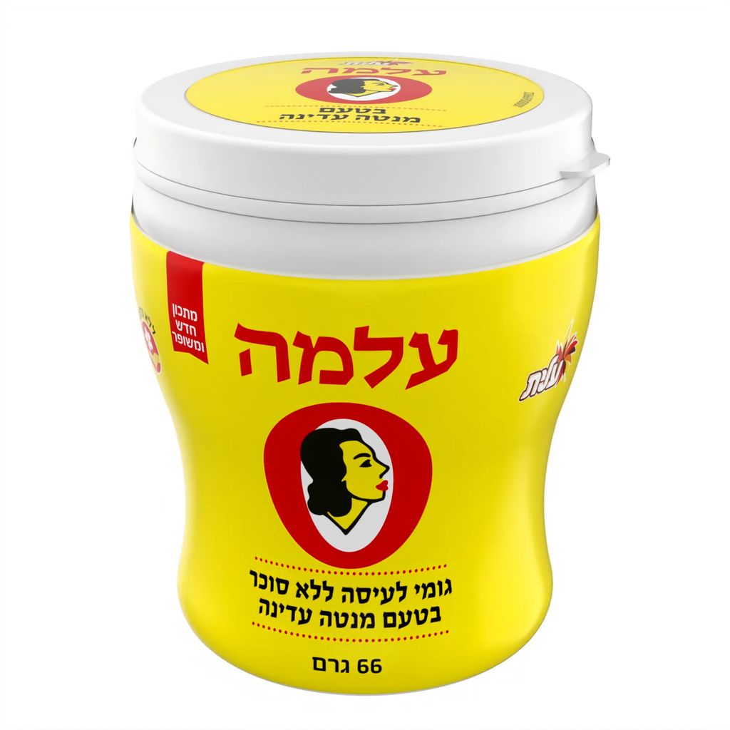 עלמה מסטיק בטעם מנטה עדינה ללא סוכר 66 גרם