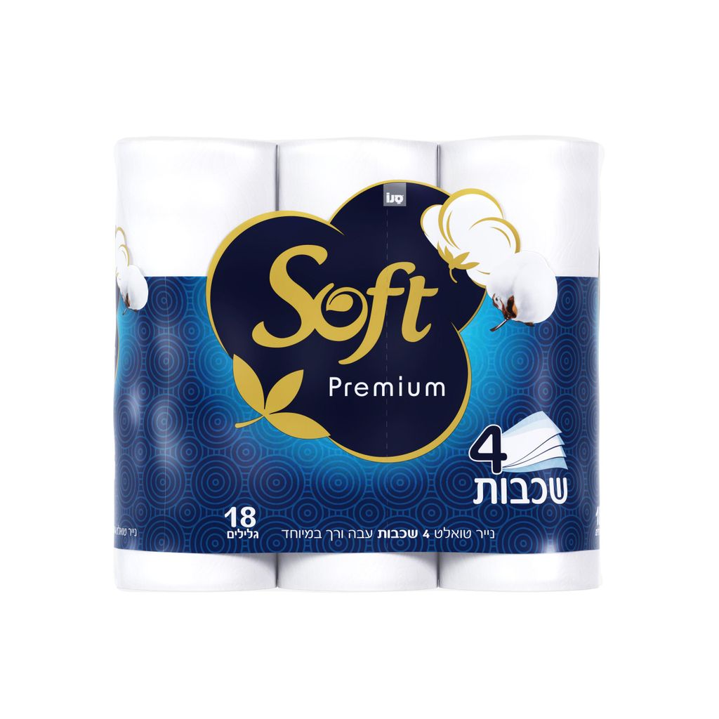 סופט פרימיום - נייר טואלט 4 שכבות