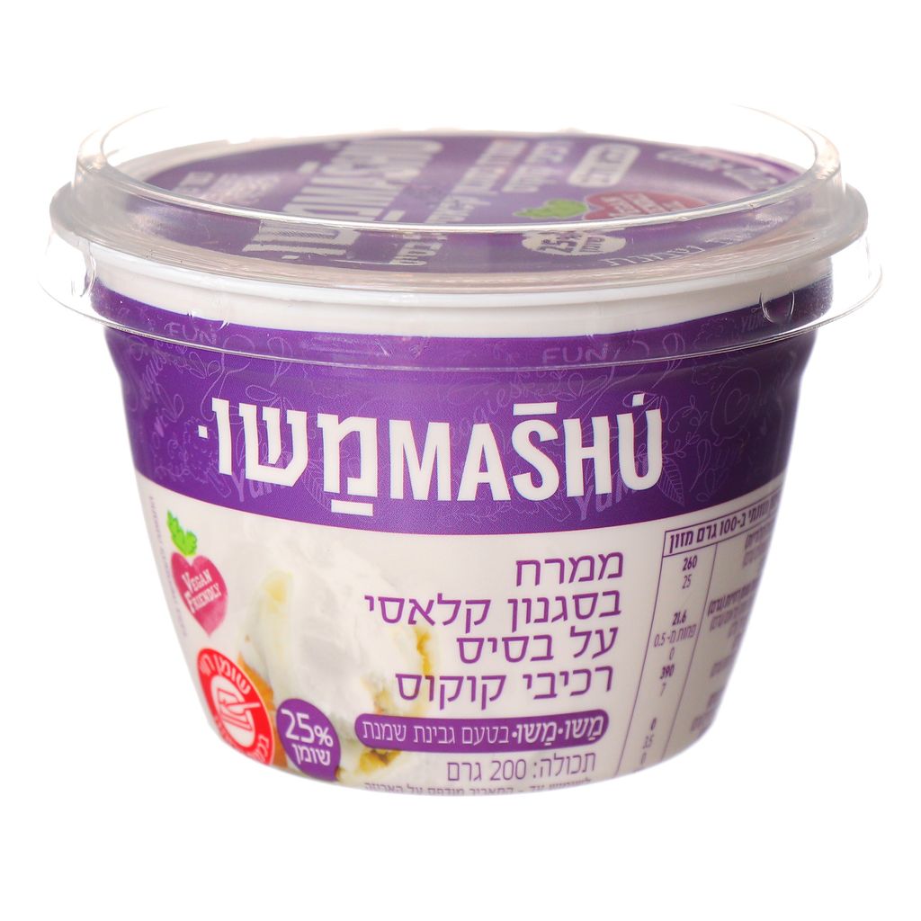 ממרח בסגנון קלאסי על בסיס רכיבי קוקוס 25% בטעם גבינת שמנת