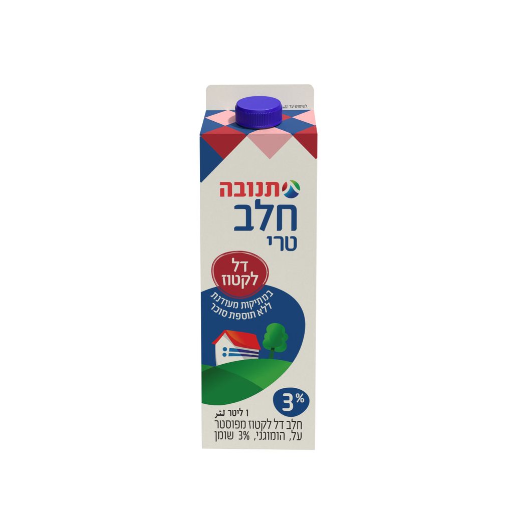 חלב דל לקטוז 3% 1 ל'