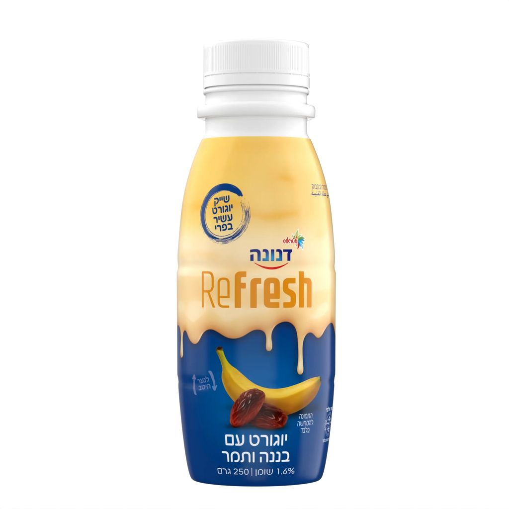 דנונה משקה יוגורט עם בננה ותמר 1.6% שומן 250 גרם