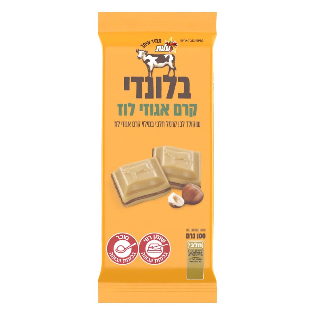 שוקולד בלונדי קרם אגוזי לוז 100 גר