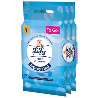 לילי נייר טואלט לח pure to go מארז שלישייה