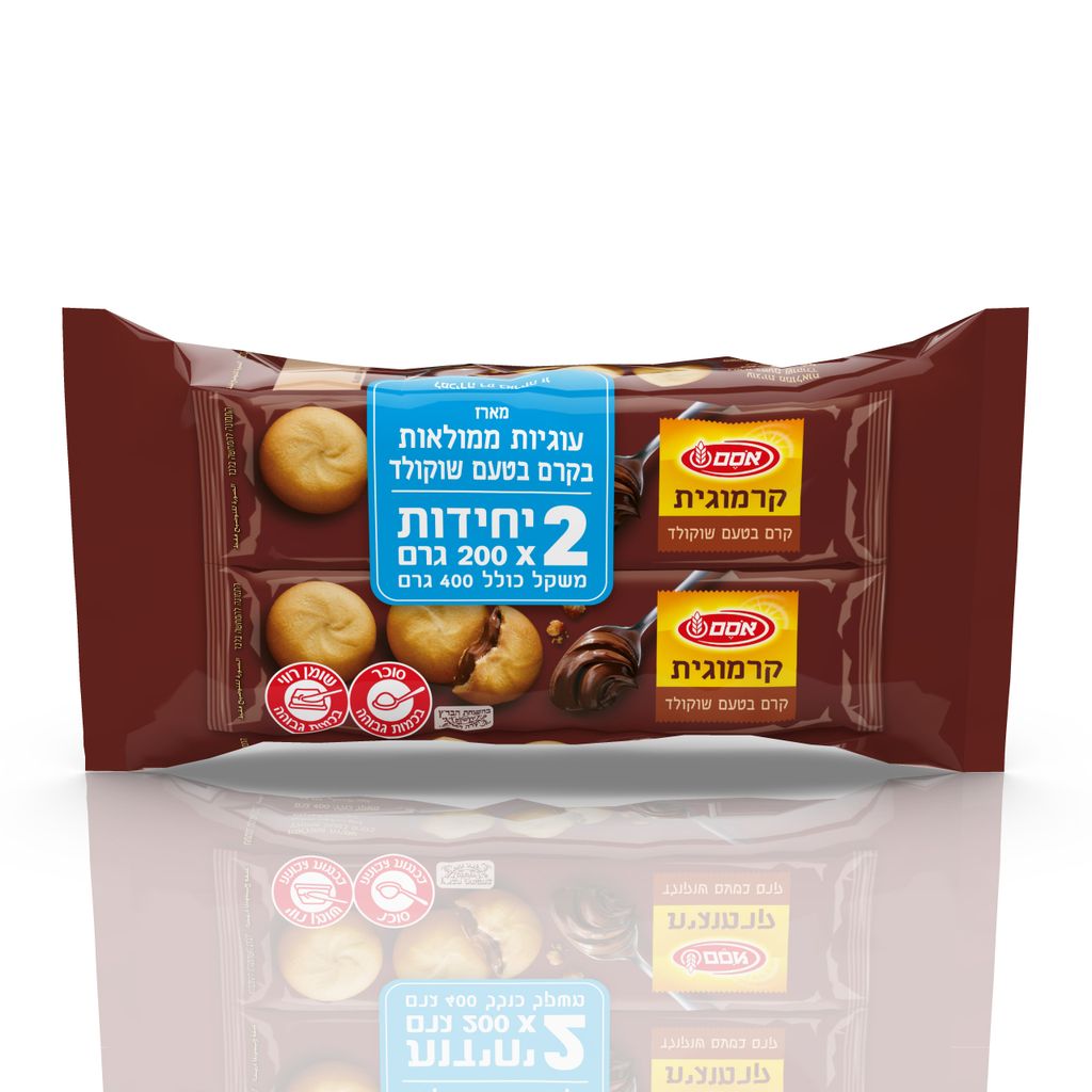 אסם קרמוגית במילוי שוקולד מארז6 2*200גרם