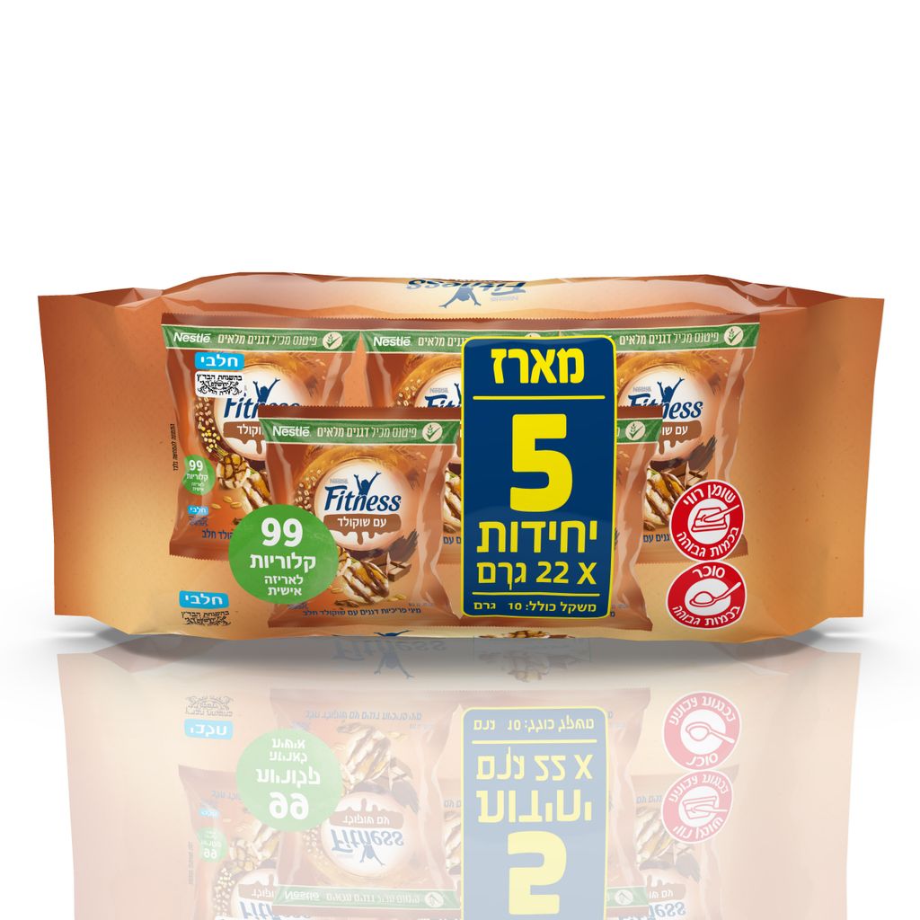 פיטנס מיני פריכיות שוקלד חלב מארז6 5*22ג