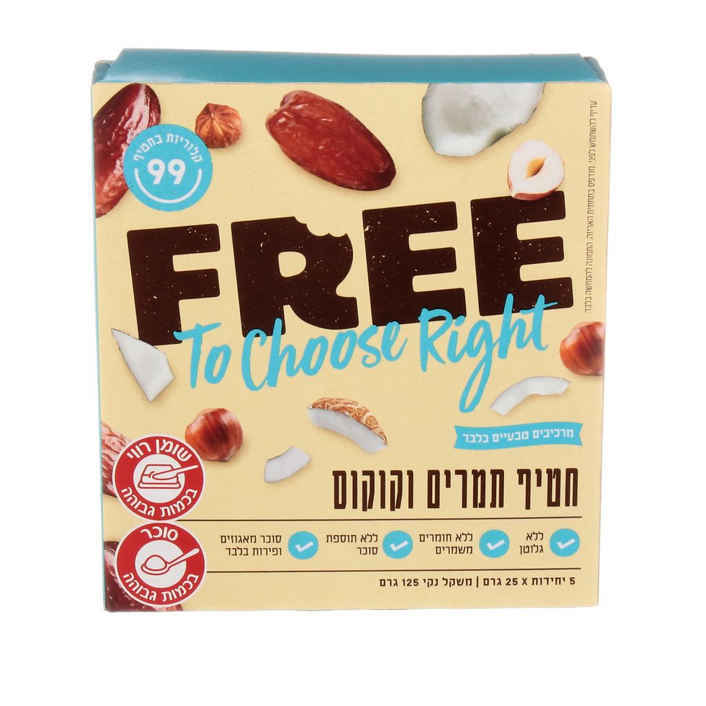 פרי חטיף תמרים וקוקוס מארז 5 יחידותn