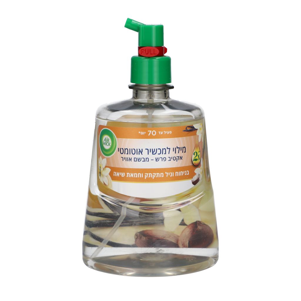 איירוויק מילוי למבשם אוויר אקטיב פרש בניחוח וניל וחמאת שיאה 228 מ"ל