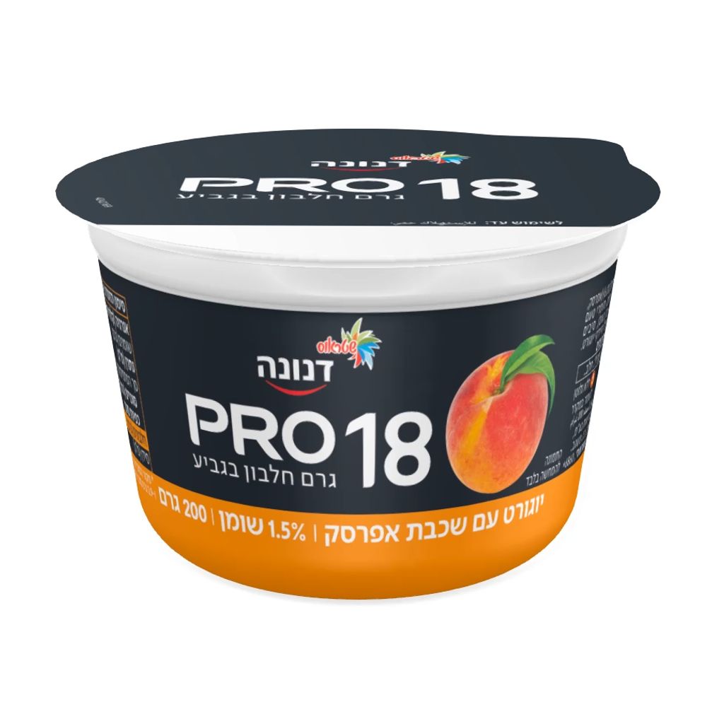 יוגורט פרו 18 גרם חלבון עם שכבת אפרסק 1.5%