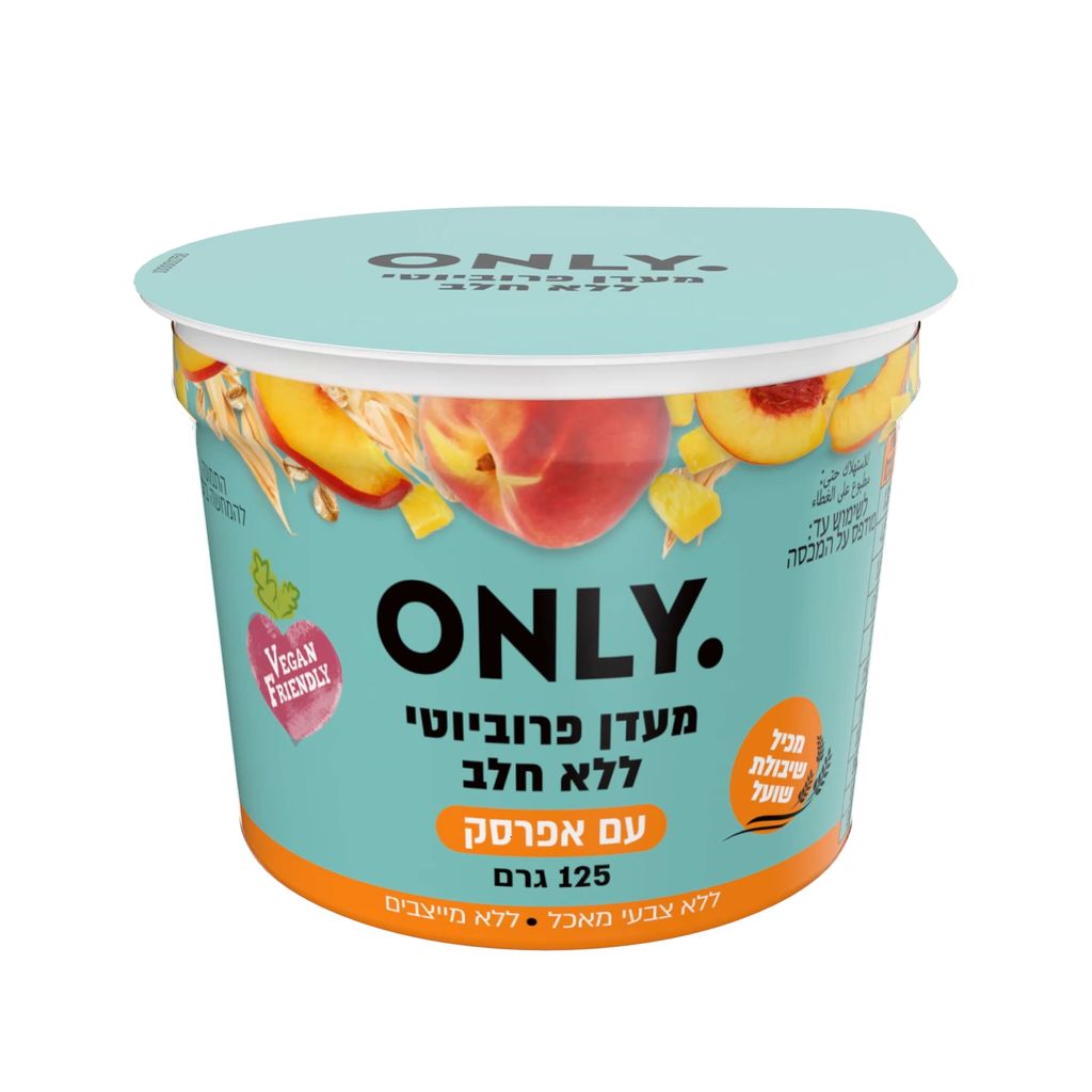 אונלי אפרסק מעדן פרוביוטי ללא חלב