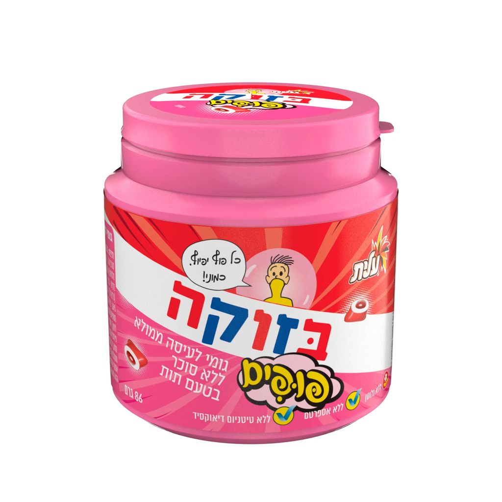 מסטיק ביג פופים בטעם תות 86 ג' בזוקה