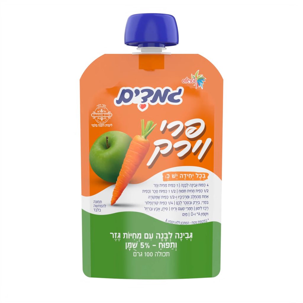 גמדים לדרך גבינה לבנה עם מחיות גזר ותפוח