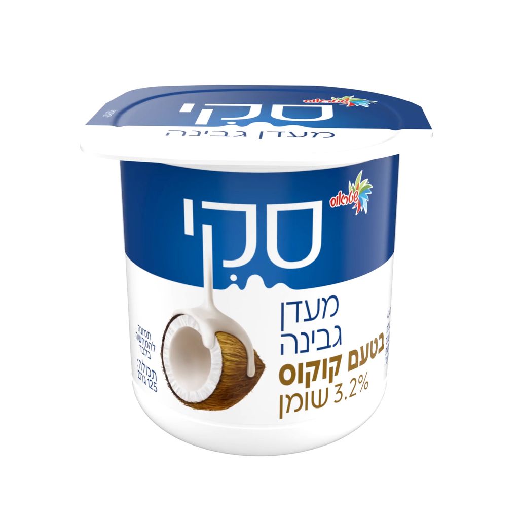 מעדן גבינה בטעם קוקוס עם 3.2%