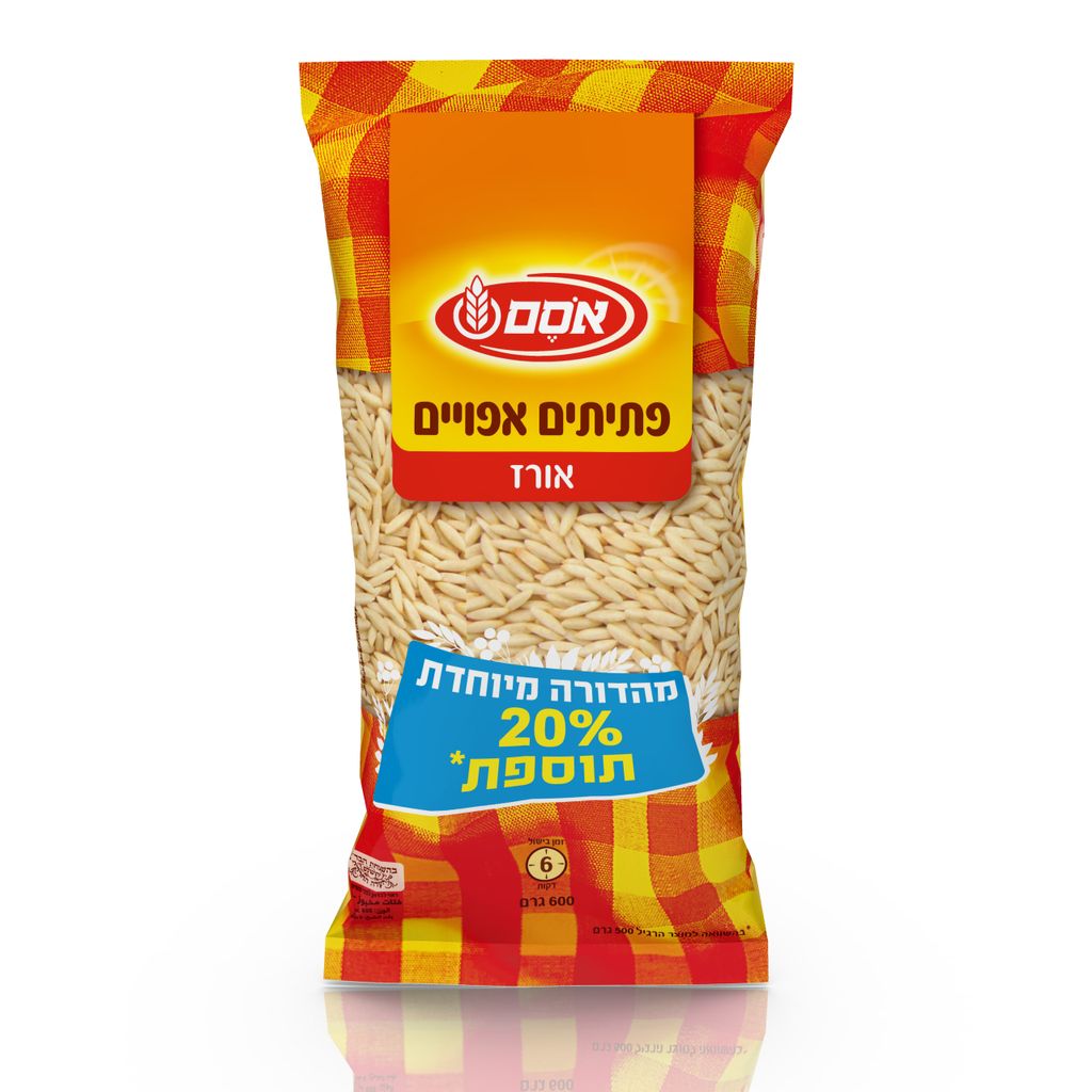 אסם פתיתים אורז גירף 12*600גרם