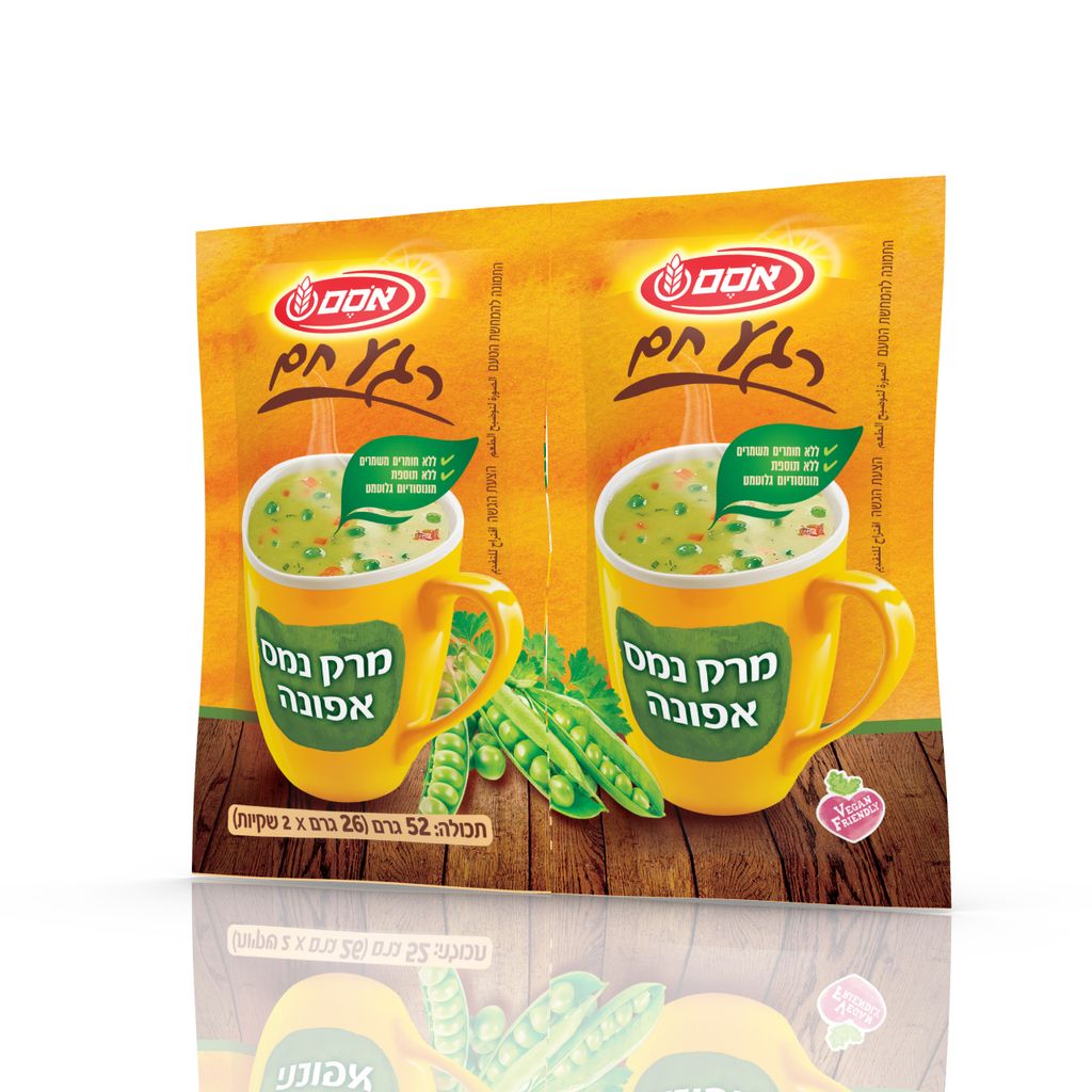 אסם זוג מרק נמס אפונה בדצ חדש 14*52גרם