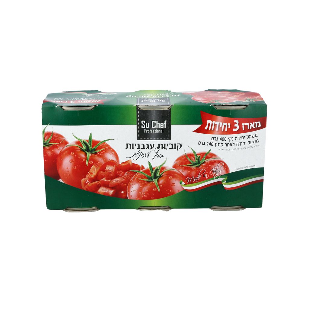קוביות עגבניות במיץ עגבניות 400 גר