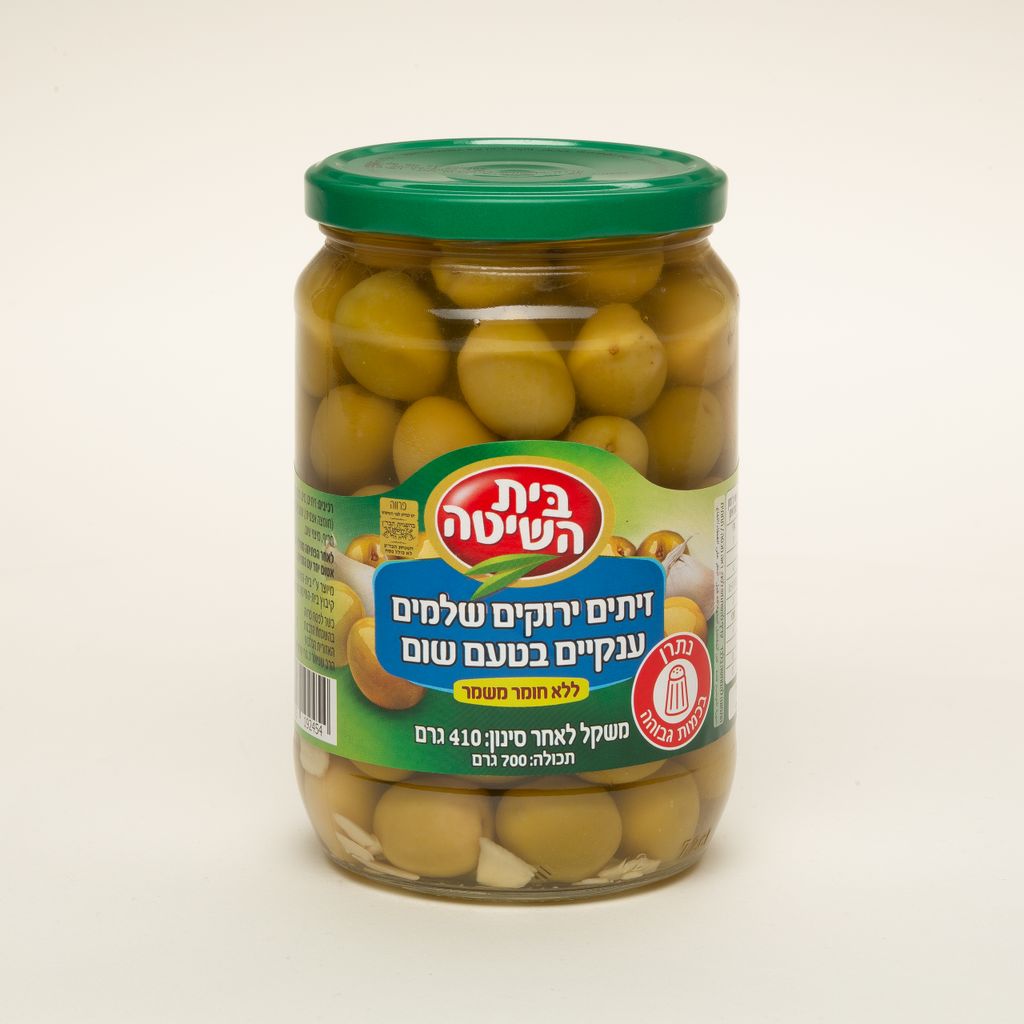 בית השיטה זית ירוק טעם שום 6*410ג חדש