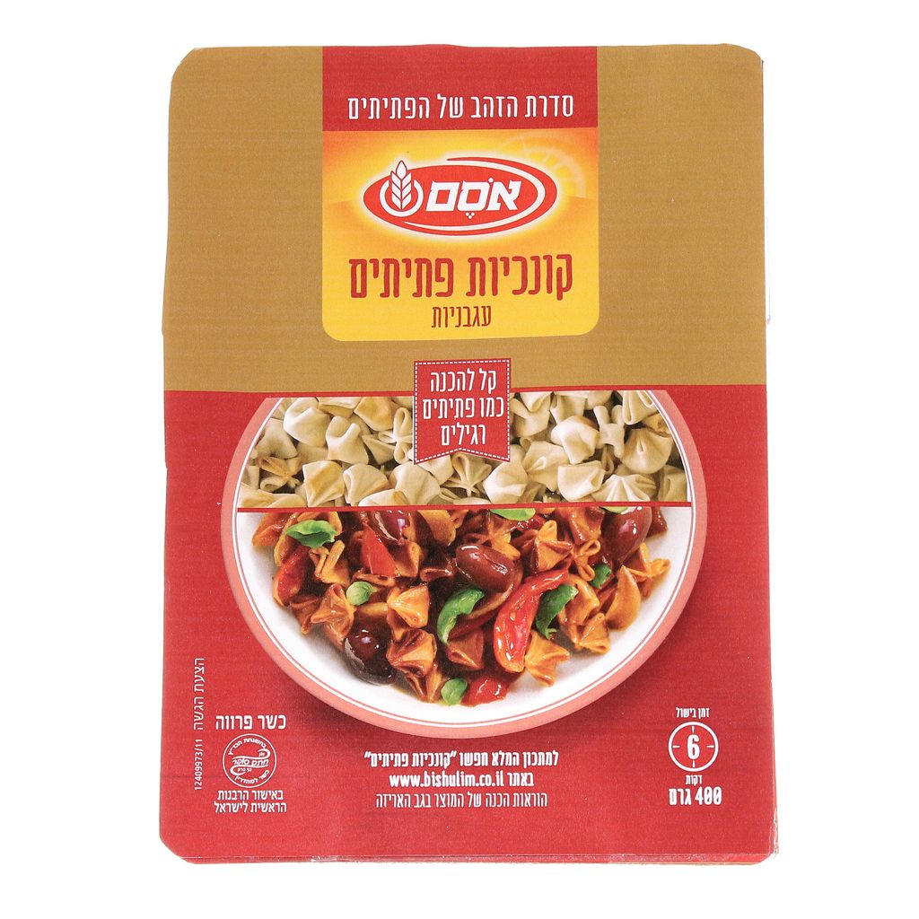 אסם קונכיות פתיתים עגבניות 12*400ג