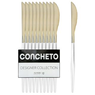 סכין קונצ'טו (10יח') לבן כסף CONCHETO