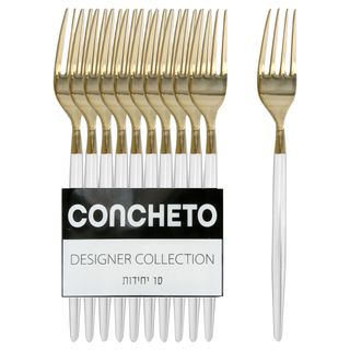 מזלג קונצ'טו (10יח') לבן כסף CONCHETO