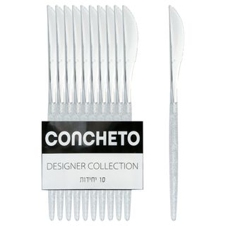 סכין קונצ'טו (10יח') נצנץ כסף CONCHETO