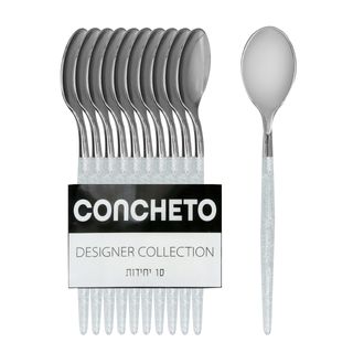 כף קונצ'טו (10יח') נצנץ כסף CONCHETO