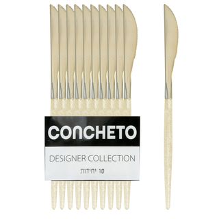 סכין קונצ'טו (10יח') נצנץ זהב CONCHETO