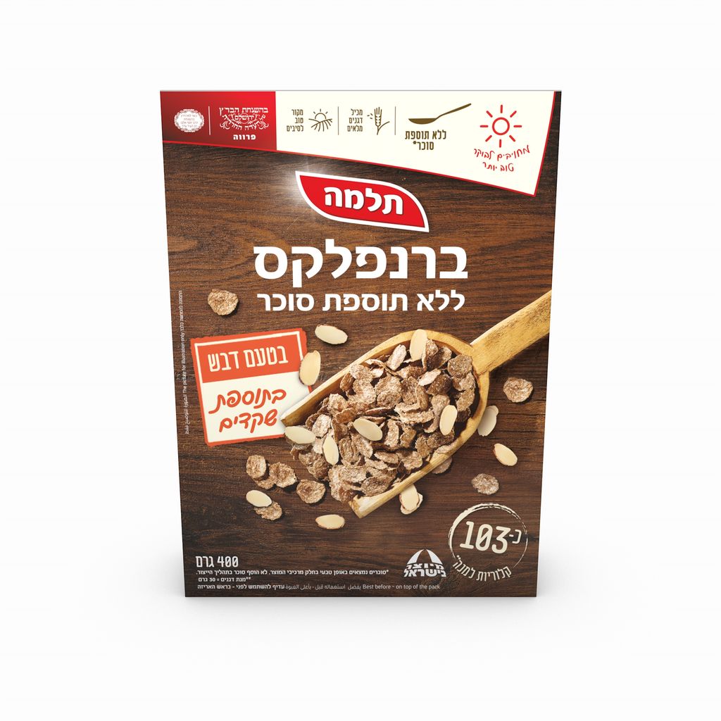 דגני בוקר ברנפלקס לל"ס בטעם דבש ובתוספת שקדים