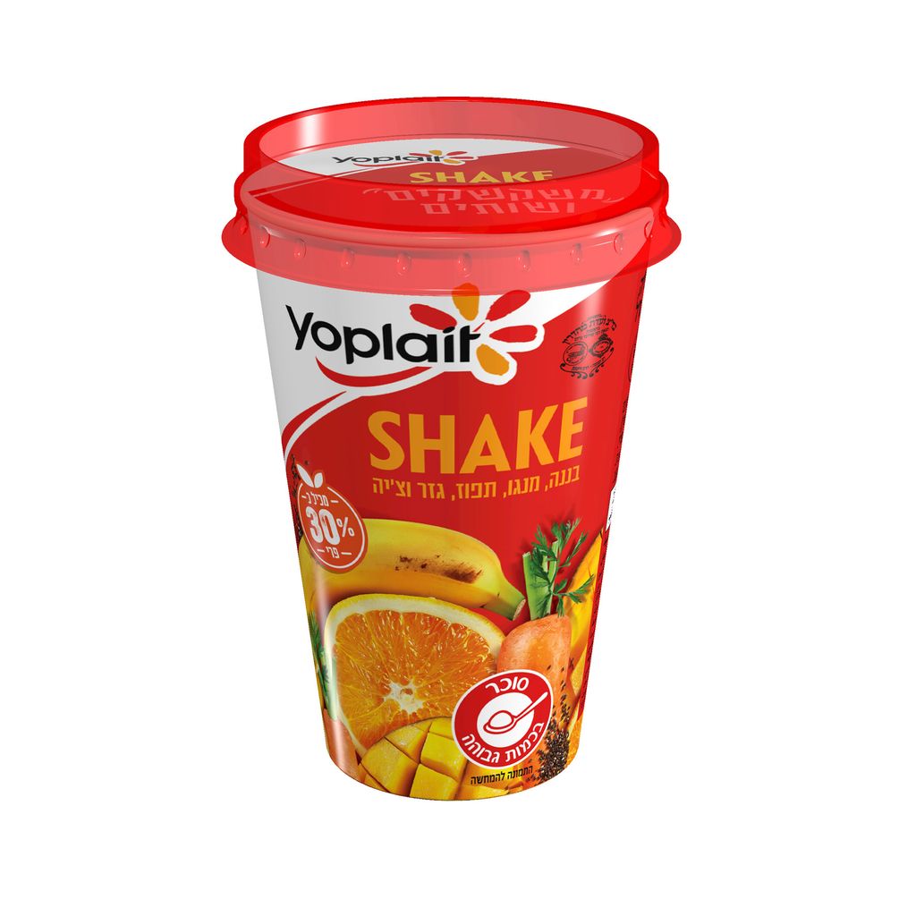 יופלה SHAKE בננה, מנגו, תפוז, גזר וצ'יה 230 מל
