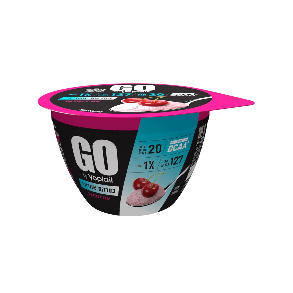 יוגורט חלבון GO במרקם אוורירי עם דובדבן