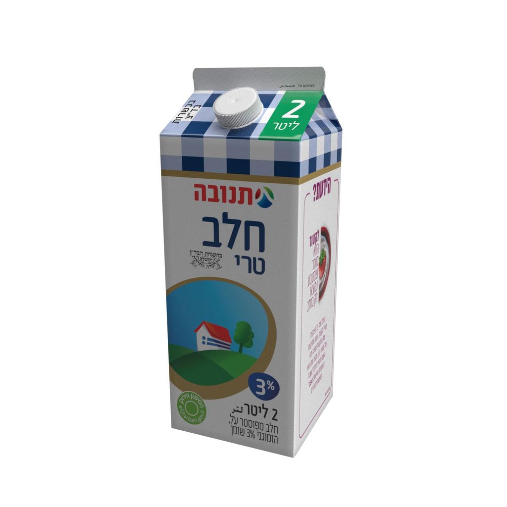 חלב 3% תנובה קרטון עד"ח 2 ליטר