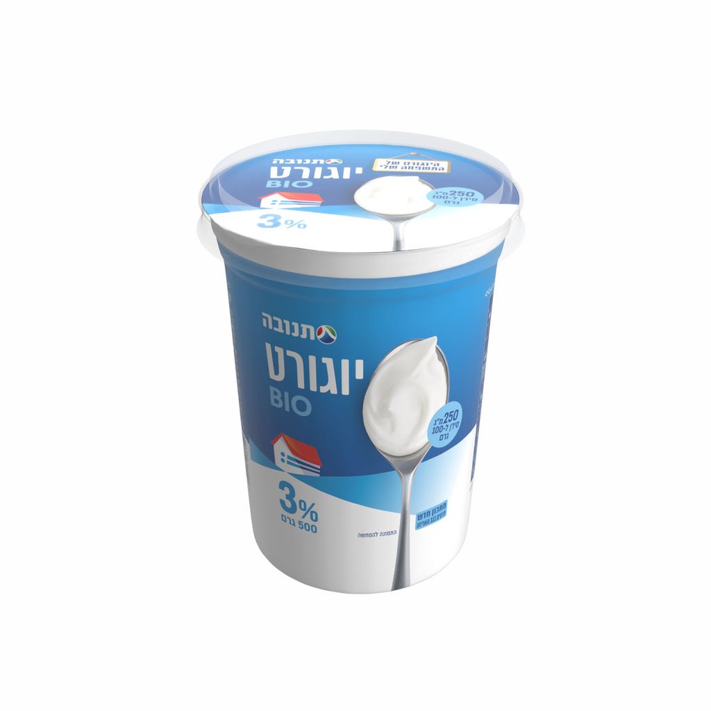 יוגורט ביו טבעי 3% שומן 500 גרם