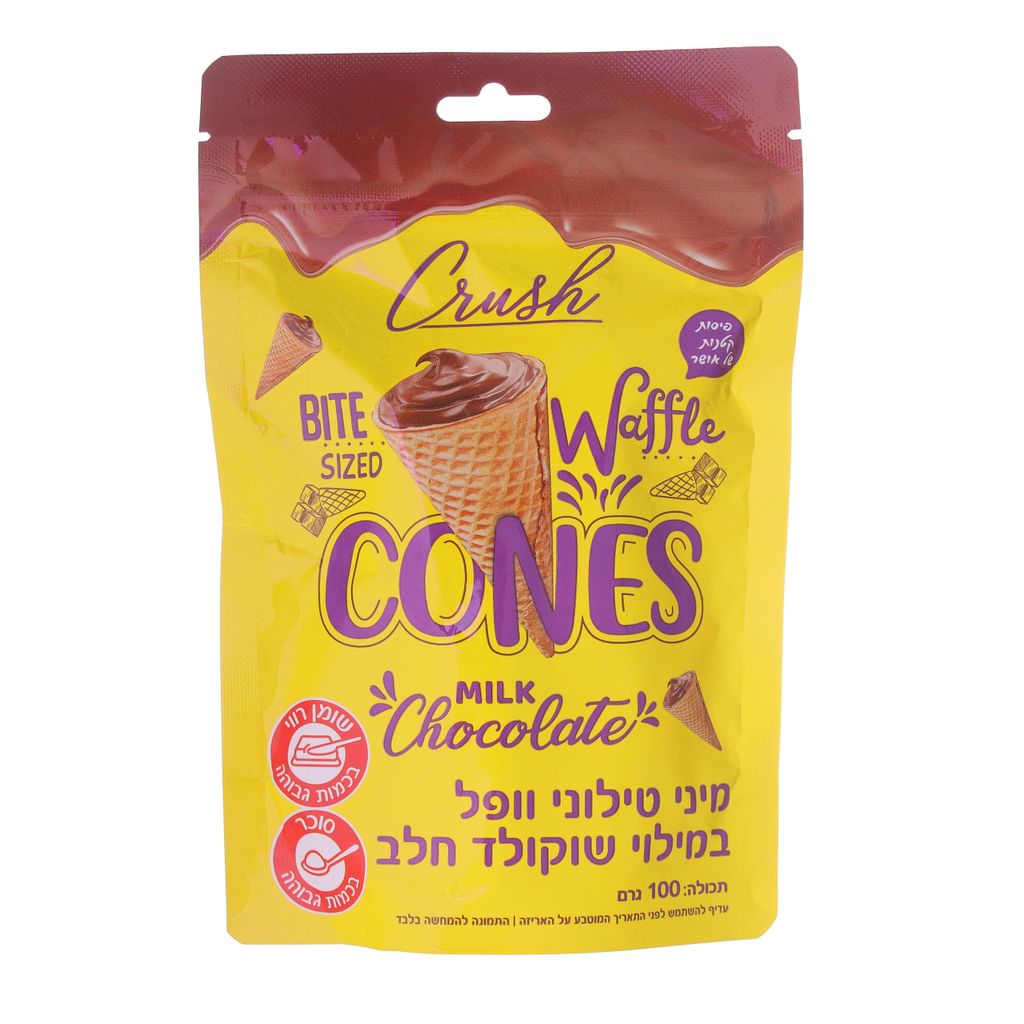 מיני טילוני וופל במילוי שוקולד חלב 100 ג