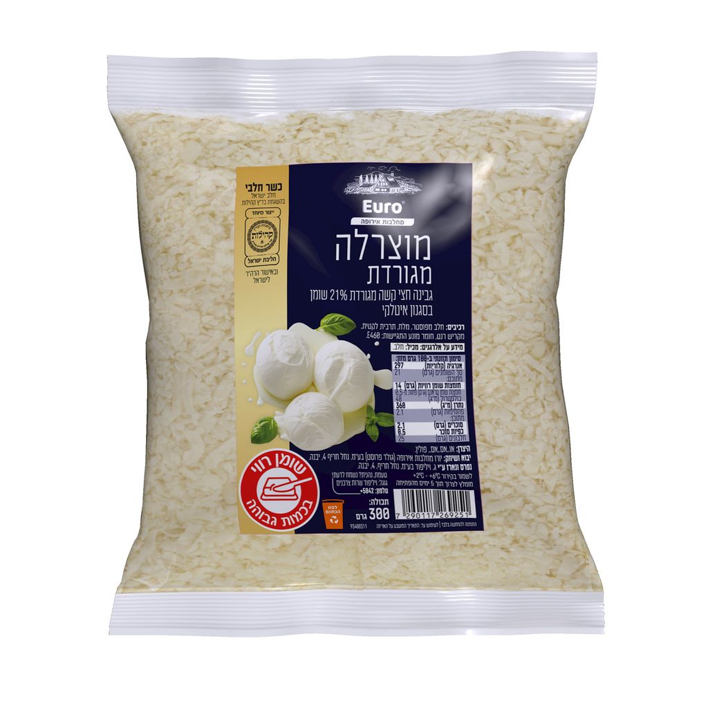 מוצרלה מגורדת 21% קהילות 300 גר'